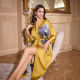 Yao Ting New Satin Nightgown Women's Seven-sleeve Ice Silk Pajamas Women's Spring and Autumn Home Wear Thin WP3430
