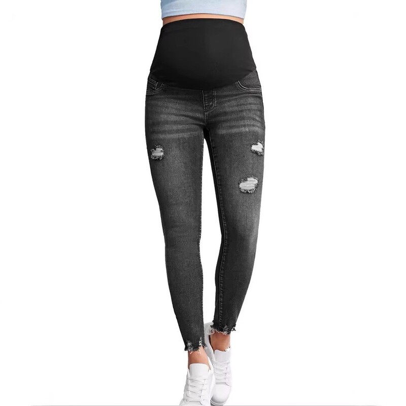 Cross-Border European and American Maternity Jeans Maternity Wear High Waist Belly Support Buttocks Elastic New Foreign Trade Amazon Cross-Border European and American Maternity Jeans Maternity Wear High Waist Belly Support Buttocks Elastic New Foreign Trade Amazon