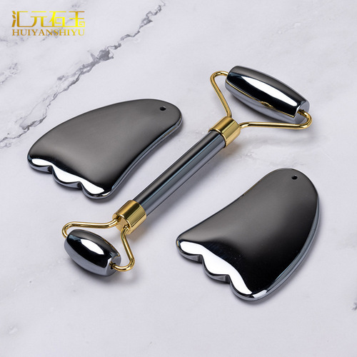 Terahertz energy stone facial massager scraping board mushroom head polycrystalline silicon ore massage stick live supply