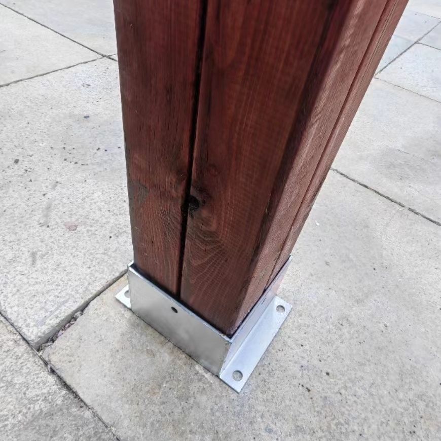 防腐木葡萄架加固型304底座角铁立柱木柱围栏杆码脚套水泥地固定