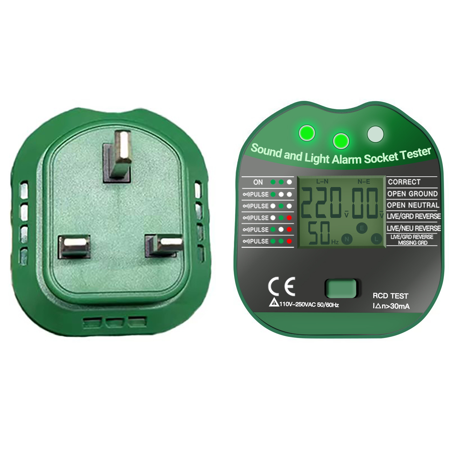 数显蜂鸣式多功能插座测试仪数显