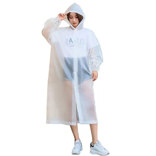 Wholesale non-disposable raincoat fashion eva adults and children outdoor travel portable one-piece transparent raincoat poncho