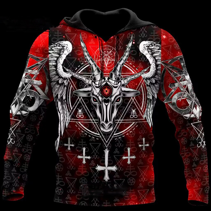 Spring and Autumn Fashion Hot Cross-border 3D Sweater Men's Viking Warrior Printed Street Fashion Classic Hoodie Spring and Autumn Fashion Hot Cross-border 3D Sweater Men's Viking Warrior Printed Street Fashion Classic Hoodie