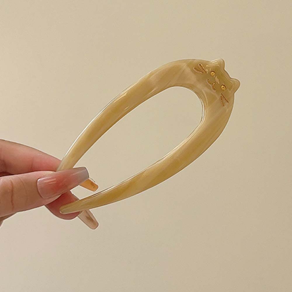 Acetato coreano pinzas de cabello, dispositivo de cabello mágico, pinzas de cabello en forma de U, pinzas de cabello para niños, pinzas de cabello para gatitos, adornos de cabello para perezosos