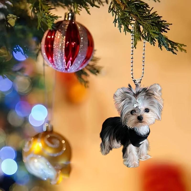 クロスボーダー新しいかわいい子犬車のバックミラーペンダントフラットファッションインターネット有名人アクリルクリスマスペンダント|undefined