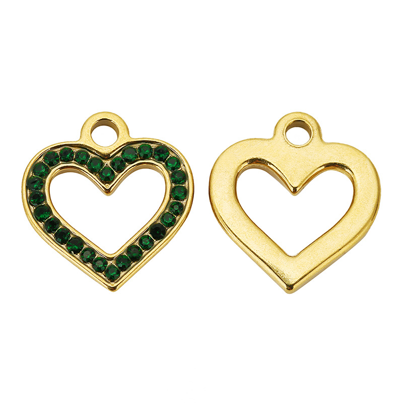 Heart Shape Pattern 5 PCS/Package 304 Stainless Steel Heart Shape Pendant