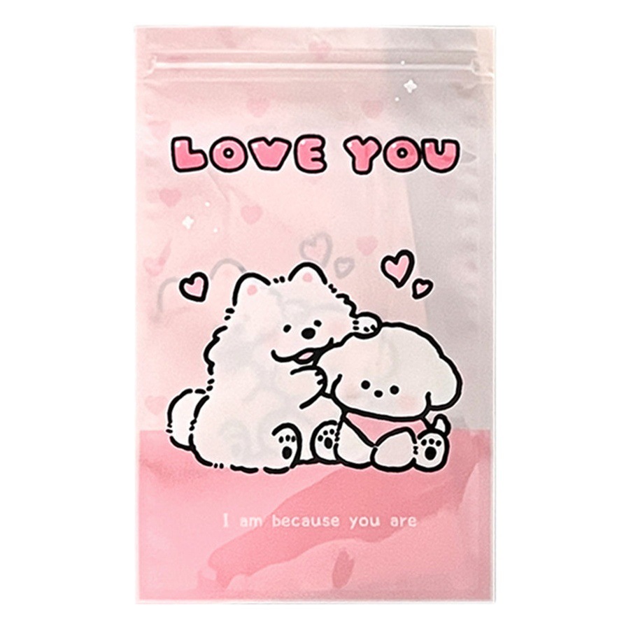 Tengyi conjunto-nombre autorizado lindo cachorro de dibujos animados ziplock bolsa impermeable a prueba de polvo chica multifuncional bolsa sellada al por mayor