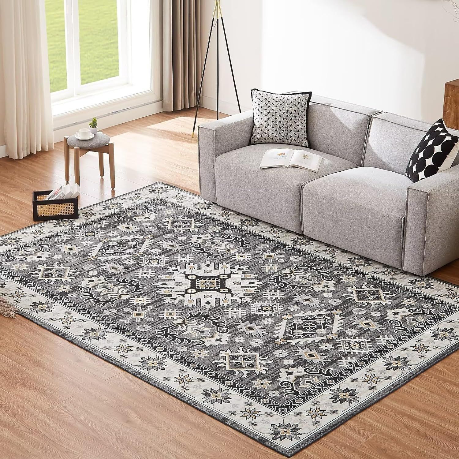 Amazon temu alfombra de sala de estar persa retrógrada alfombra de dormitorio resistente a la suciedad a prueba de polvo fácil de cuidar alfombra de suelo etiquetado