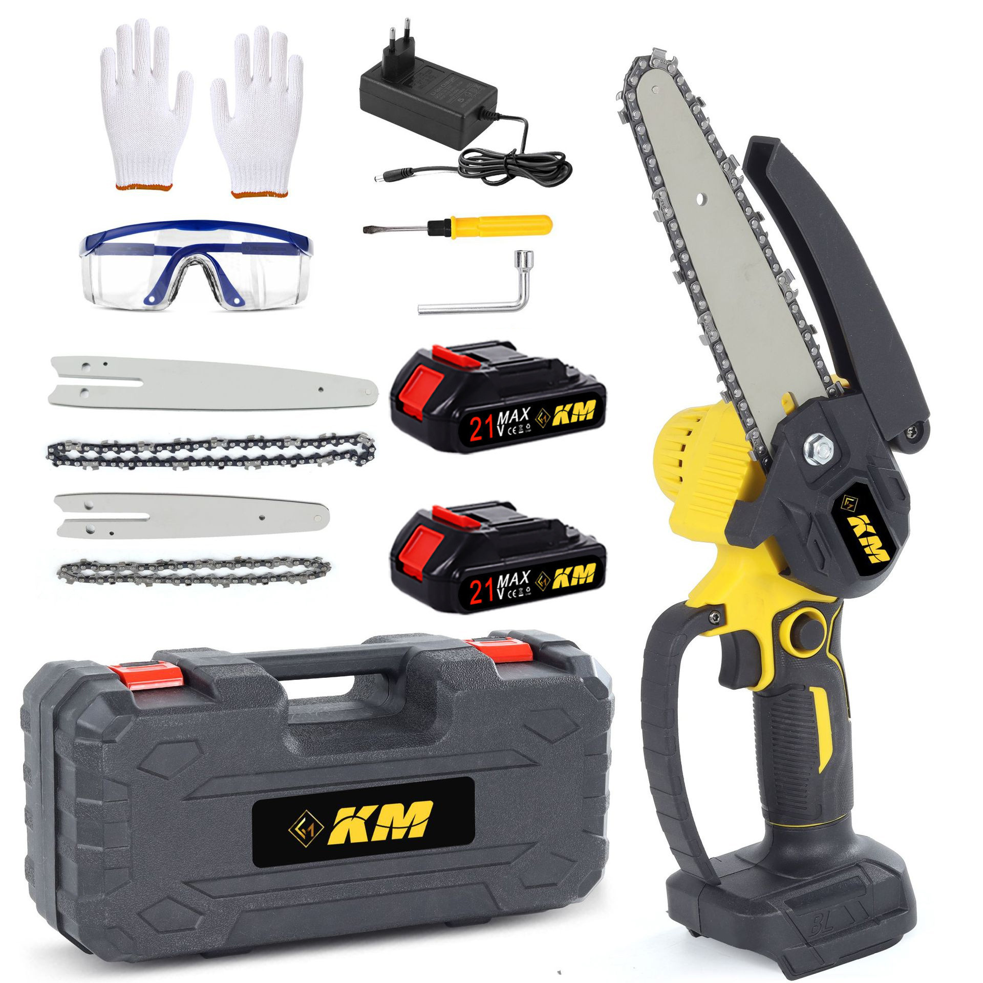 4寸6寸无刷电链锯充电电链锯户外链锯园林锂电工具电动 工具套装