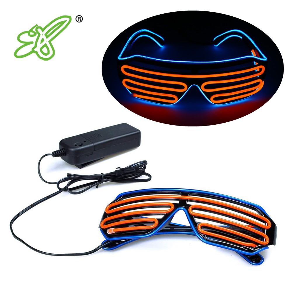 Gafas luminosas EL explosivas, accesorios de baile fluorescentes, artefactos de fiesta, persianas, gafas luminosas, suministros fluorescentes para fiestas de baile