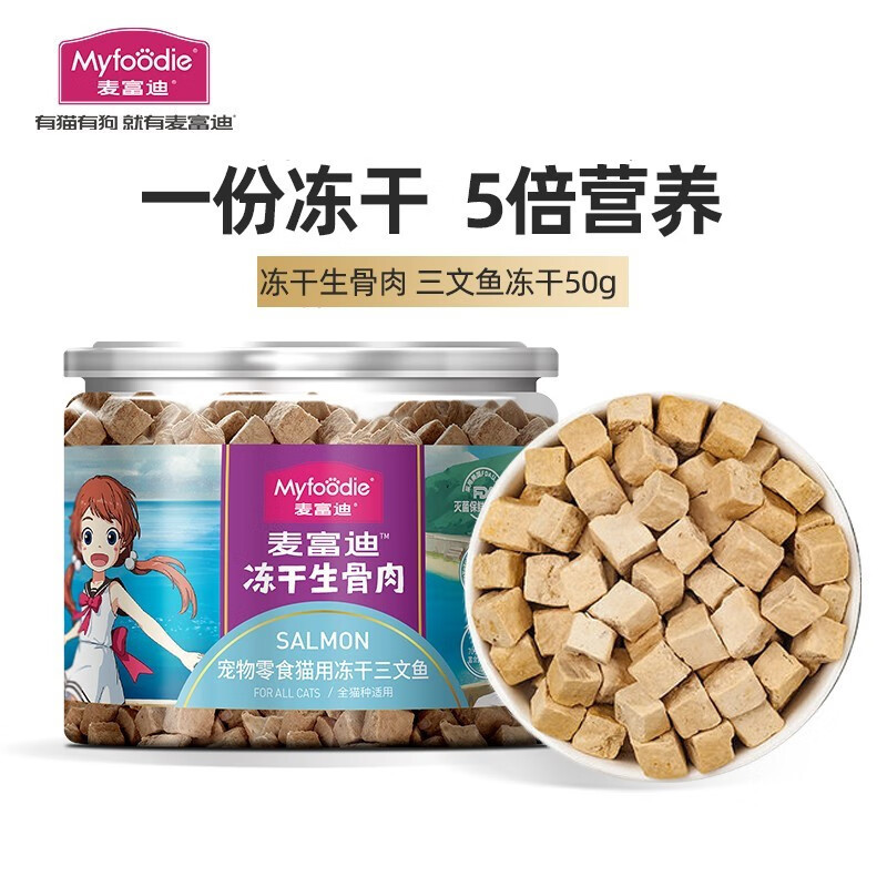 Mcfo/Di Freeze-Dried Cat Snacks for Kittens, Freeze-Dried Raw Meat, Beef, Chicken, Duck, Salmon, Freeze-Dried Canned Food