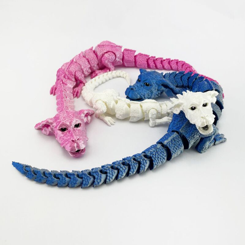 3D Printing Lucky Dragon Dog Dragon Cross-border Hot Sale New Dragon King Crafts Toys Chinese Dragon Ornaments tk