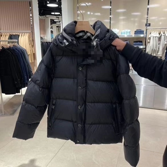Bajia 2025 Winter New Classic Plaid Patchwork down Jacket for Men, Fashionable Versatile Puffer Jacket in Black and Blue Bajia 2025 Winter New Classic Plaid Patchwork down Jacket for Men, Fashionable Versatile Puffer Jacket in Black and Blue