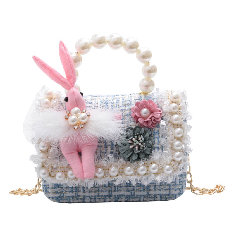 Bolso de perla para niños nuevo estilo coreano lindo estilo occidental bolsa de mensajero para niñas princesa mini cambio bolsa de accesorios