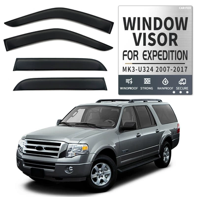 Suitable for Ford Expedition Window Rain Visor Expedition Window Visor (Rain shield) - standard-packaging-without-logo-conqueror-expedition-mk3-u324-2007-2017-plexiglas-no-bright-strips-window-rain-shield