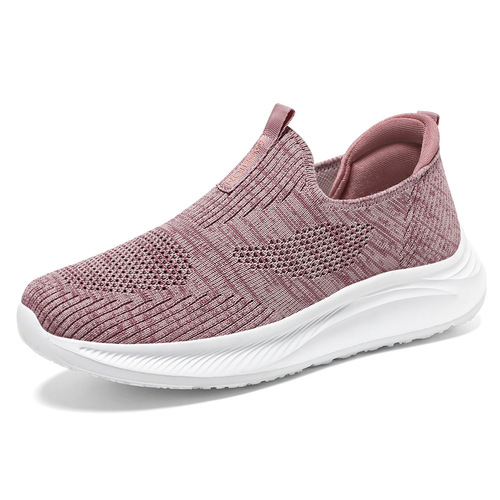 Women's 2025 Summer New Middle-Aged Mother Shoes, Lightweight One-Put-On Casual Couple Shoes, Breathable Health Walking Shoes
