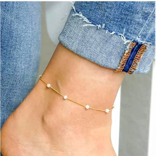 Korean Style ins Niche Light Luxury Fashion Exquisite Women Elegant Jewelry Anklet Accessories Simple Jewelry Imitation Pearl Anklet Accessories