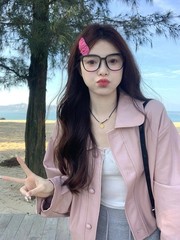 复古甜美粉色PU皮衣外套女2025秋季新款别致宽松显瘦夹克上衣百搭