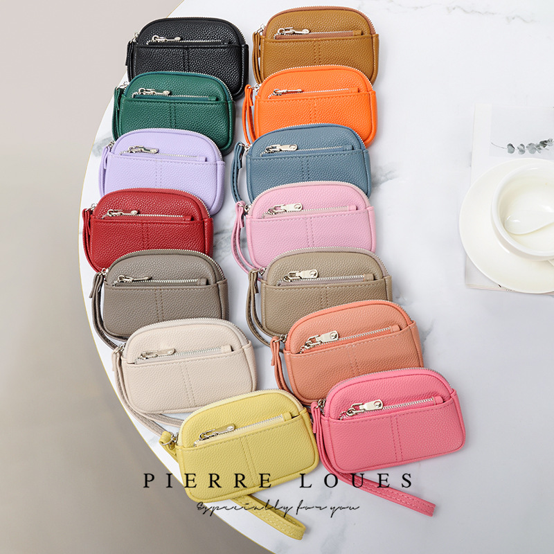 Nuevo tipo de explosión transfronteriza alta sensación coreana doble cremallera mini bolso de gran capacidad bolso de llaves bolso de cambio