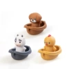 3 boats + 3 farm animals (puppies + cows + chickens) in color box
