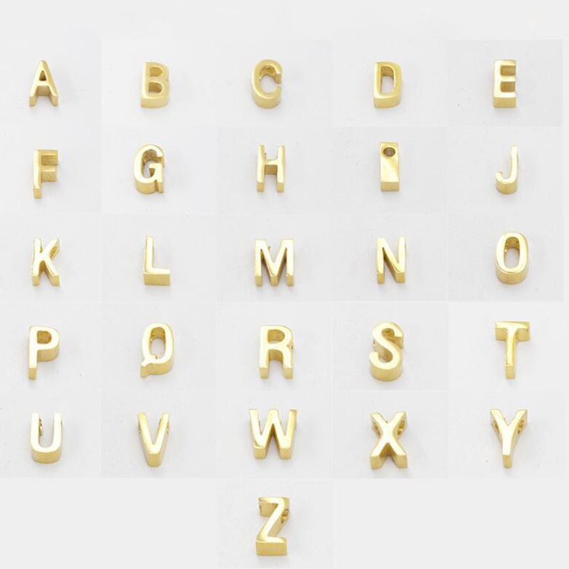 廠家 合金字母掛件 26字母帶孔吊墜飾品配件批發1.8*6孔字母DIY