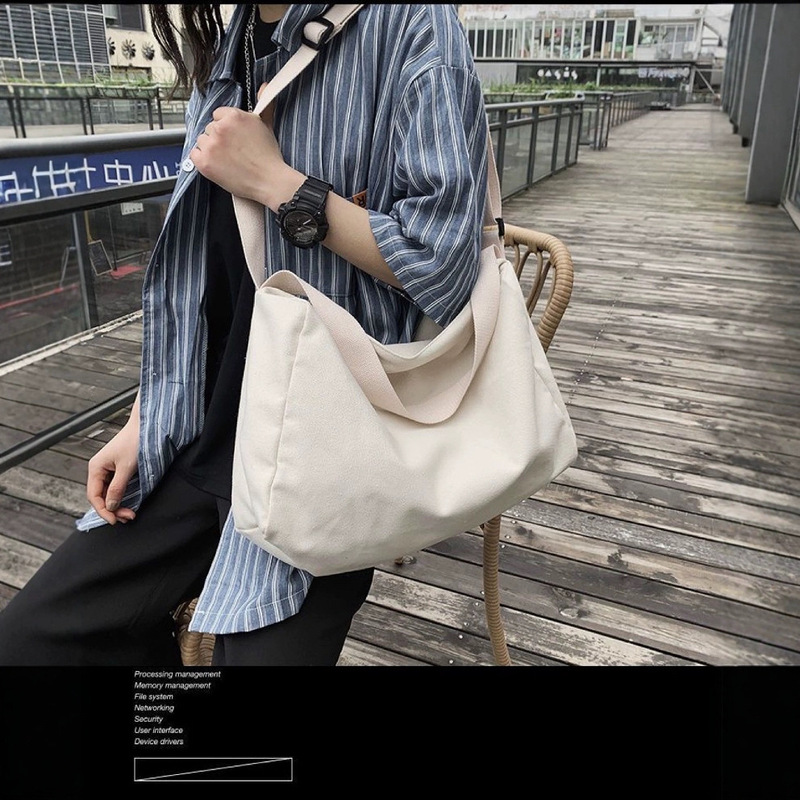 Men's Canvas Casual Crossbody Bag, Women's Shoulder Bag, Travel Shoulder Bag, Class Student Large-Capacity Tutoring Bag, Travel Bag