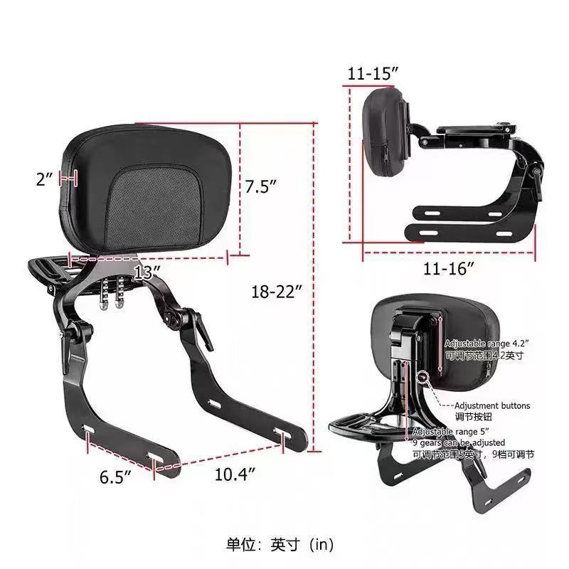 Suitable for Bmw R18 R18 Dreamer Motorcycle Modified Rear Backrest Passenger Multi-Functional Foldableing Backrest