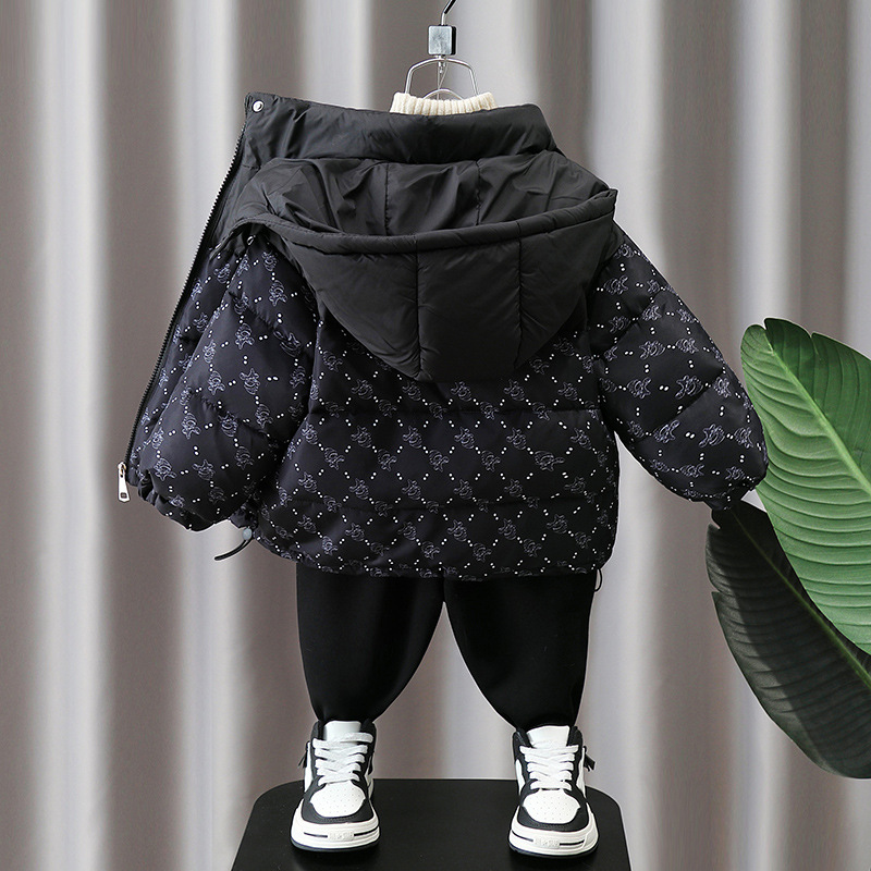 6617 Ultraman chaqueta de plumón de invierno para niños 2025 nuevo estilo para niños grueso y cálido marca de marea 90 terciopelo de pato blanco estilo de invierno