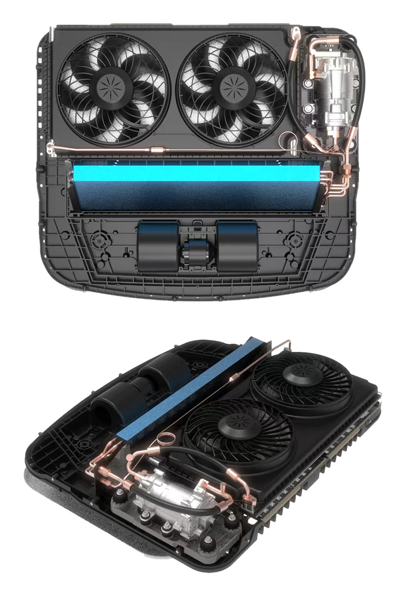 Aspligo New Dual-Fan Car Air Conditioner All-In-One 12V24V High Cooling Capacity Truck Rv Parking Air Conditioner