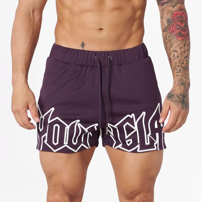 Youngla Summer New Sports Fitness Shorts Mesh Quick-Drying Breathable Basketball Training Casual Beach Shorts Thin Style