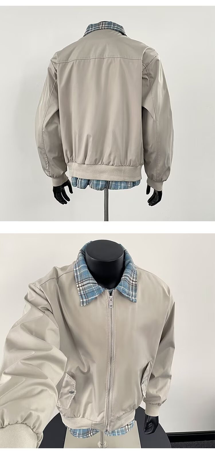 Men's Old Qian Style Colour Block Flight Jacket For Autumn_voghion.com