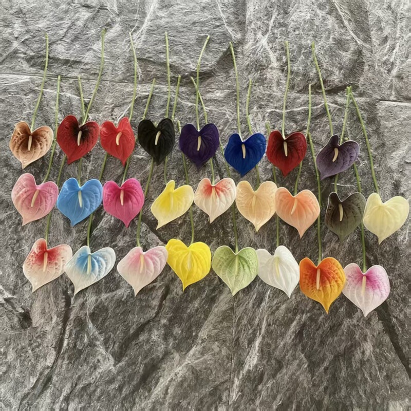 PU hand felt adhesive cloth red palm flaming crane Palm simulation flower wedding hall flower arrangement simulation plant photography setting props