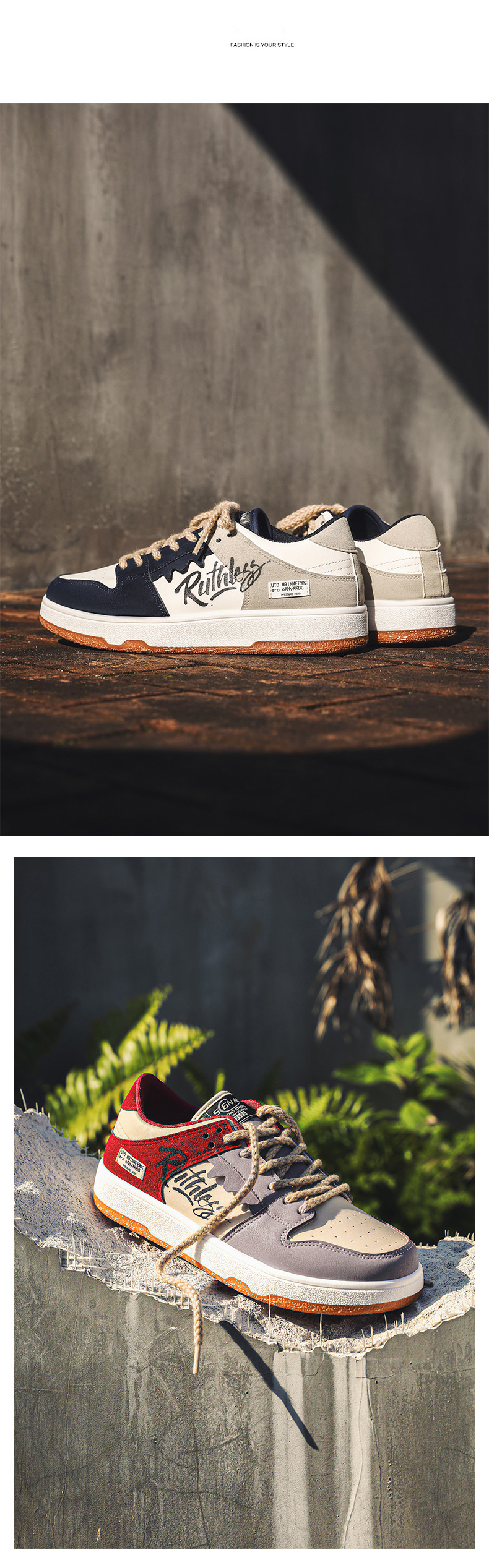 Chaussures de skate graffiti de niche de printemps 2025 pour hommes, version coréenne de la tendance, chaussures de sport décontractées à coutures rétro, chaussures pour hommes_voghion.com