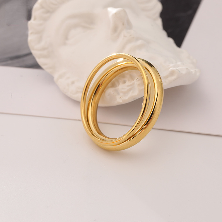 Daily Occasion Stainless Steel Material Round Pattern Novelty Simple Style Round Stainless Steel Plating Rings