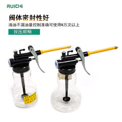 Manual High-Pressure Transparent Oil Can, 250ml, with Plastic Hose, Drop-Resistant Design, Copper Spout, and Fueling Nozzle—Manufacturer