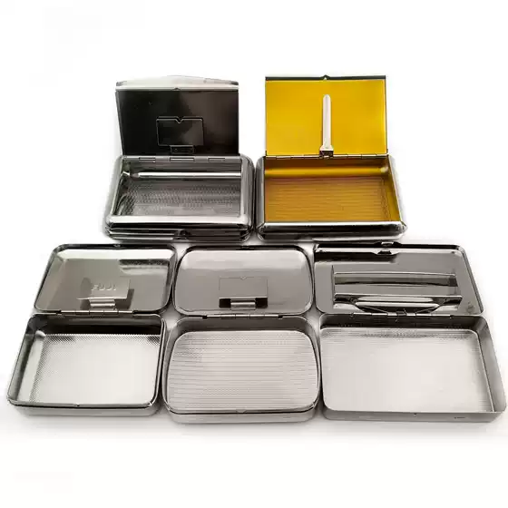 Portable Metal Cigarette Case Stainless Steel Tobacco Tin Moisture-Proof Box Hand Rolling Tobacco Case Multiple Styles Factory Direct Supply