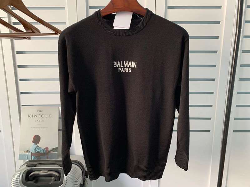 New Balman Cotton Pullover Jacquard Letter Loose Knitwear Couple Style Long Sleeves