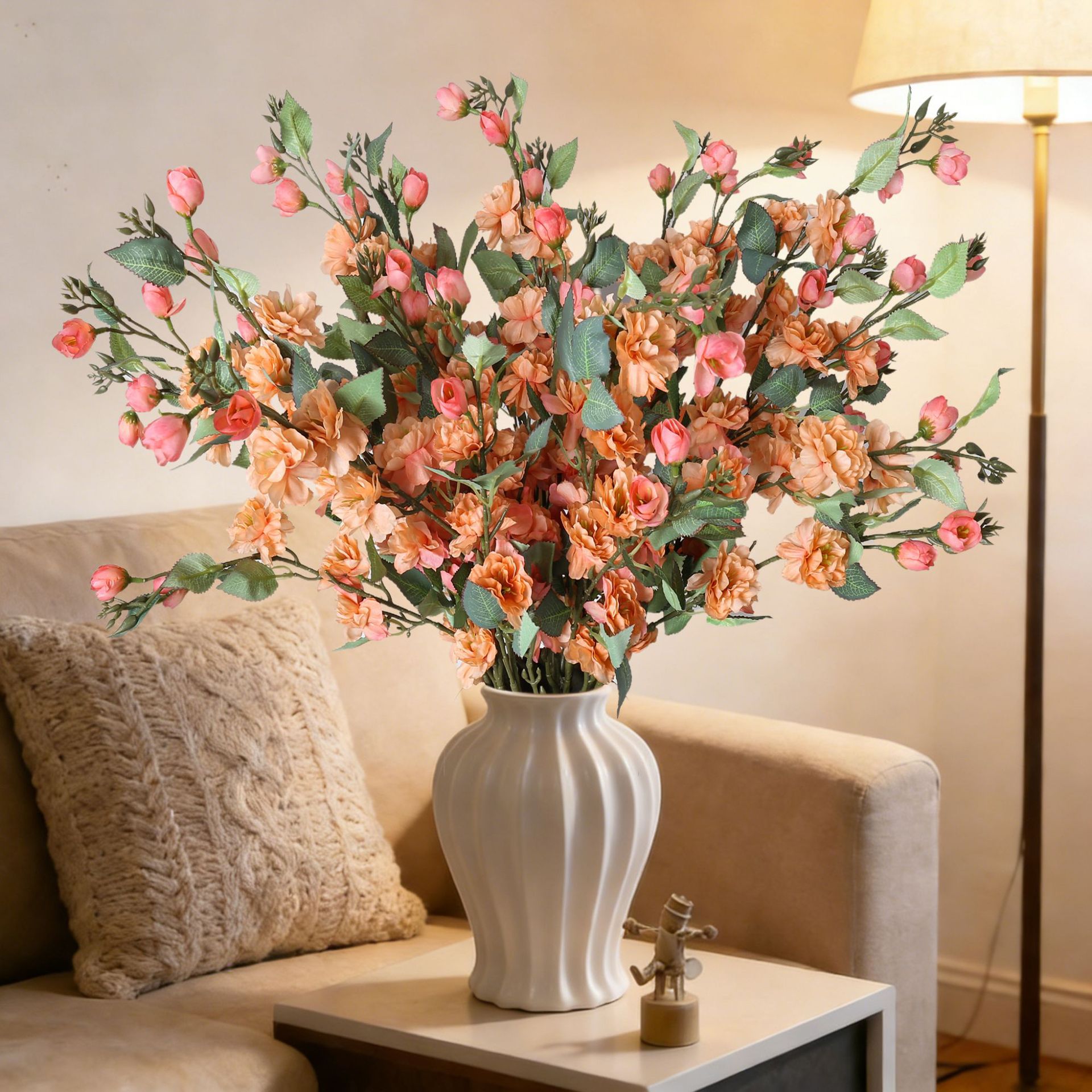 Simulación de camellia de rama única decoración del hogar retro chino props de fotografía flores falsas flores de seda camellia silvestre flores simuladas