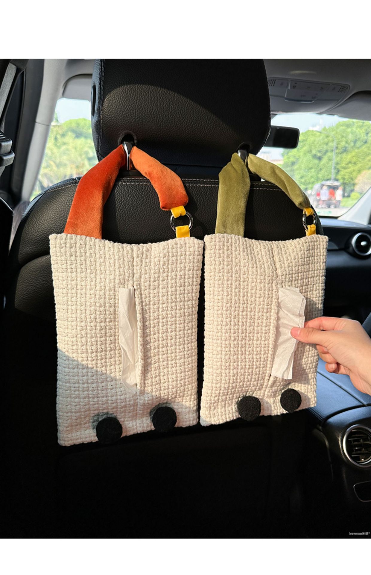 Car Tissue Box Hanging Car Interior Decoration Supplies Car Paper Drawer Car Tissue Hanging Bag Popular Female Driver