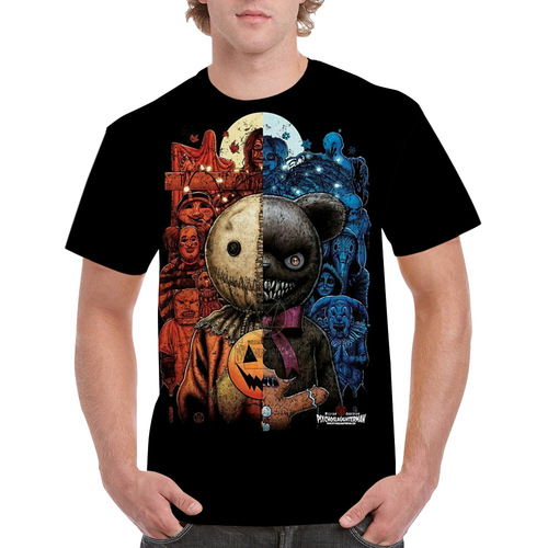 Halloween new men's fashion digital-print T-shirt—unisex, for teens and men, short-sleeved T-shirt.