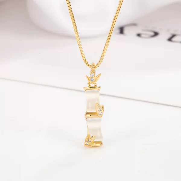 New Bamboo Pendant Necklace for Women, Trendy Minimalist Style Versatile Collarbone Chain, Simple and Elegant Trendy Choker Jewelry Wholesale