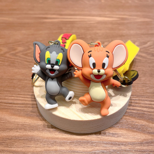 Cartoon doll key chain cute couple car key pendant backpack pendant PVC gift key chain wholesale