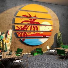 椰子树网红拍照区布置工业露营风户外小院打卡背景墙面装饰品摆件