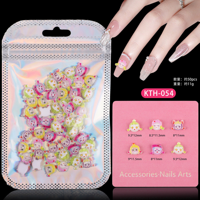 人気のネイルアートアクセサリーヒョウ柄 KT 猫バタークマバブルマートネイルアート漫画 diy ウェアラブルネイルアクセサリー|undefined