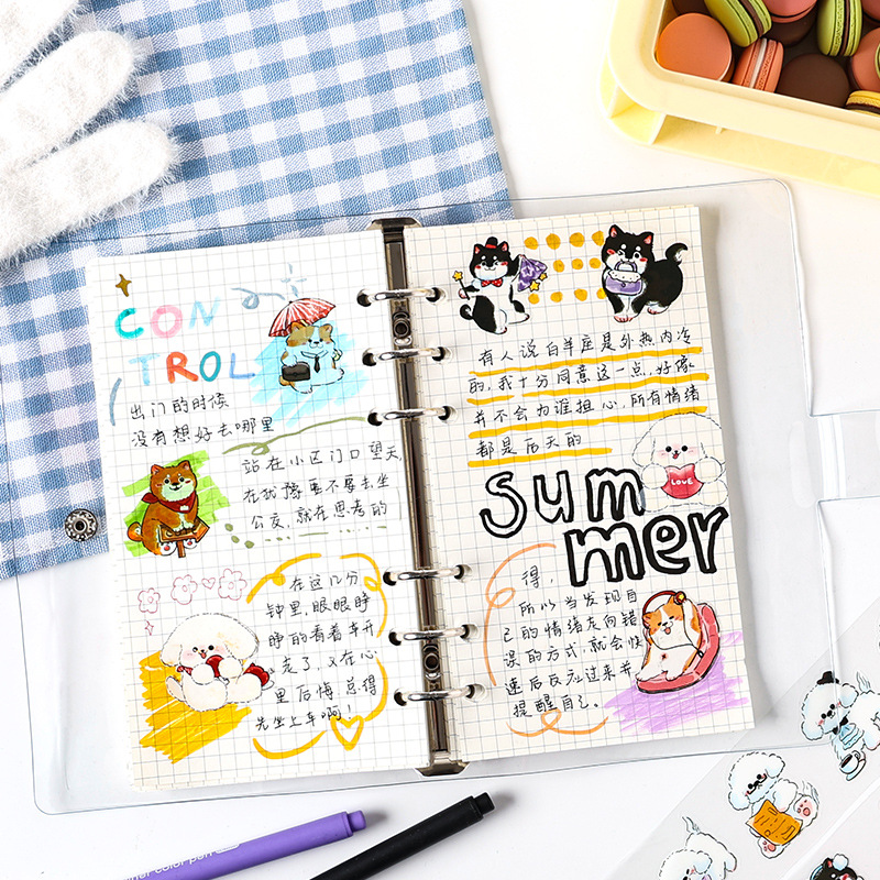 Estuche de cinta de troquelado para bebés lindos, caja de bricolaje, diario de cuenta manual, pegatinas, dibujos animados retro, pegatinas de animales lindos