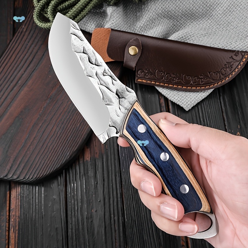 Fixed Blade Hunting Knife With Leather Composite Sheaths跨境