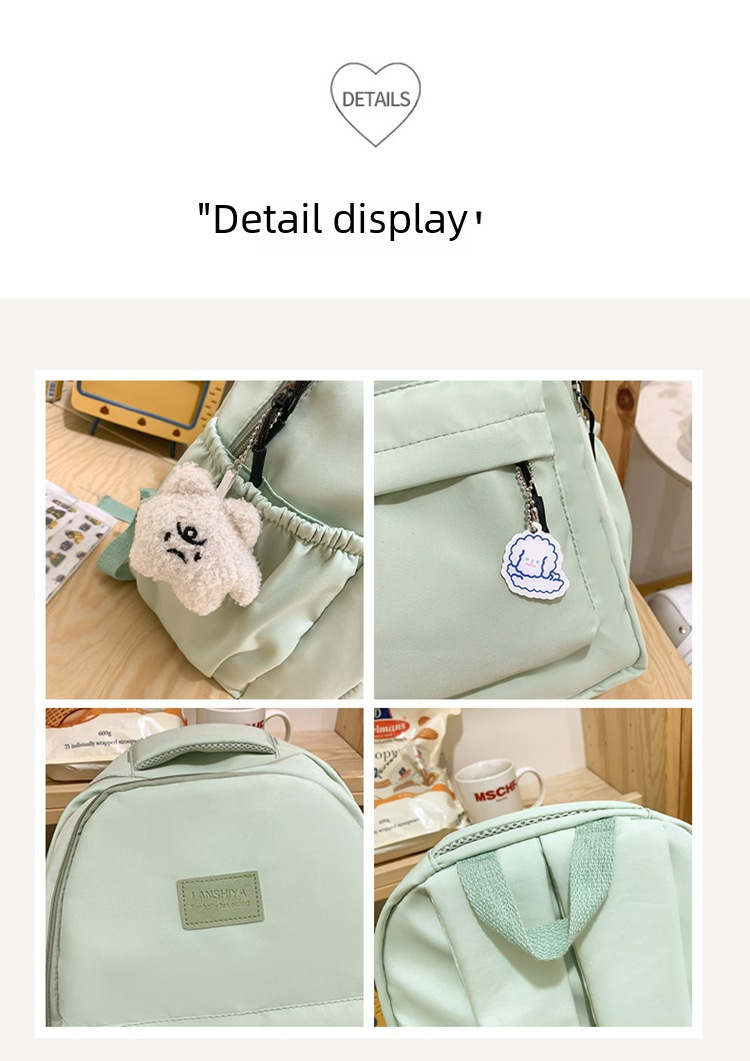 Schoolbag Women's Small Fresh Large Capacity Backpack for Primary and Secondary School Students Travel Durable Fashion All-match Backpack