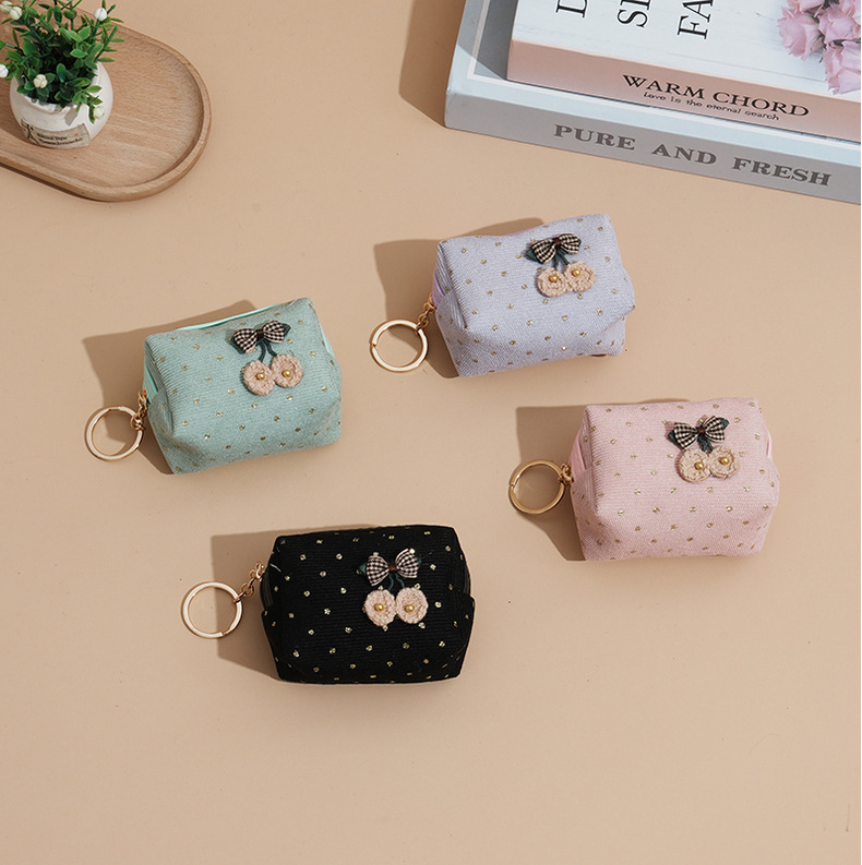 Women's Solid Color Corduroy Zipper Coin Purses display picture 1