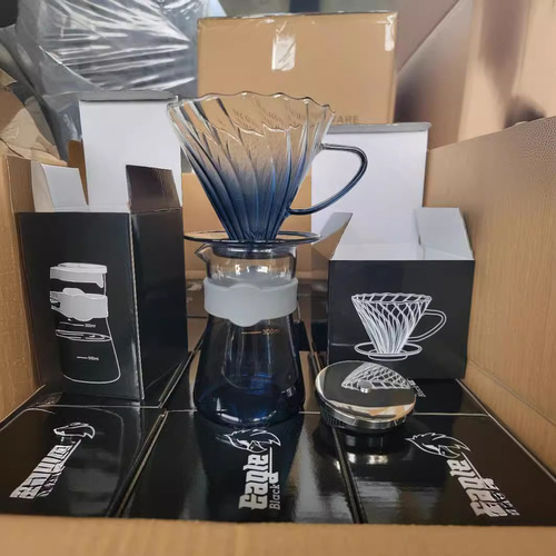 New electroplated colorful coffee pot glass heat-resistant microwaveable high borosilicate glass filter cup filter