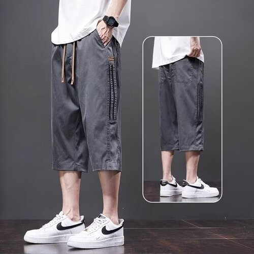 Men's Loose Straight Leg Fashionable Casual Summer 7/8 Length Slim Fit Sports Pants